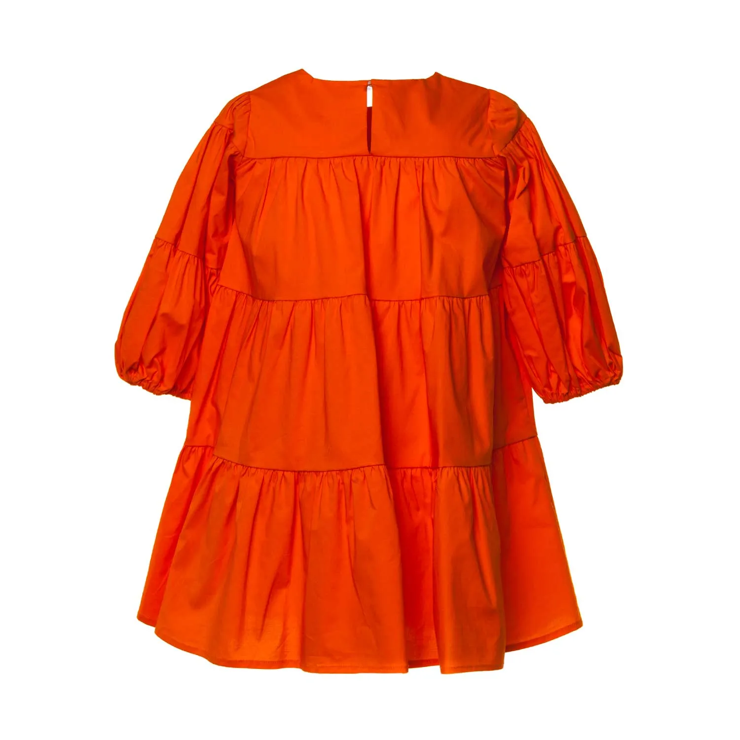 Abito Arancio In Cotone Bambina