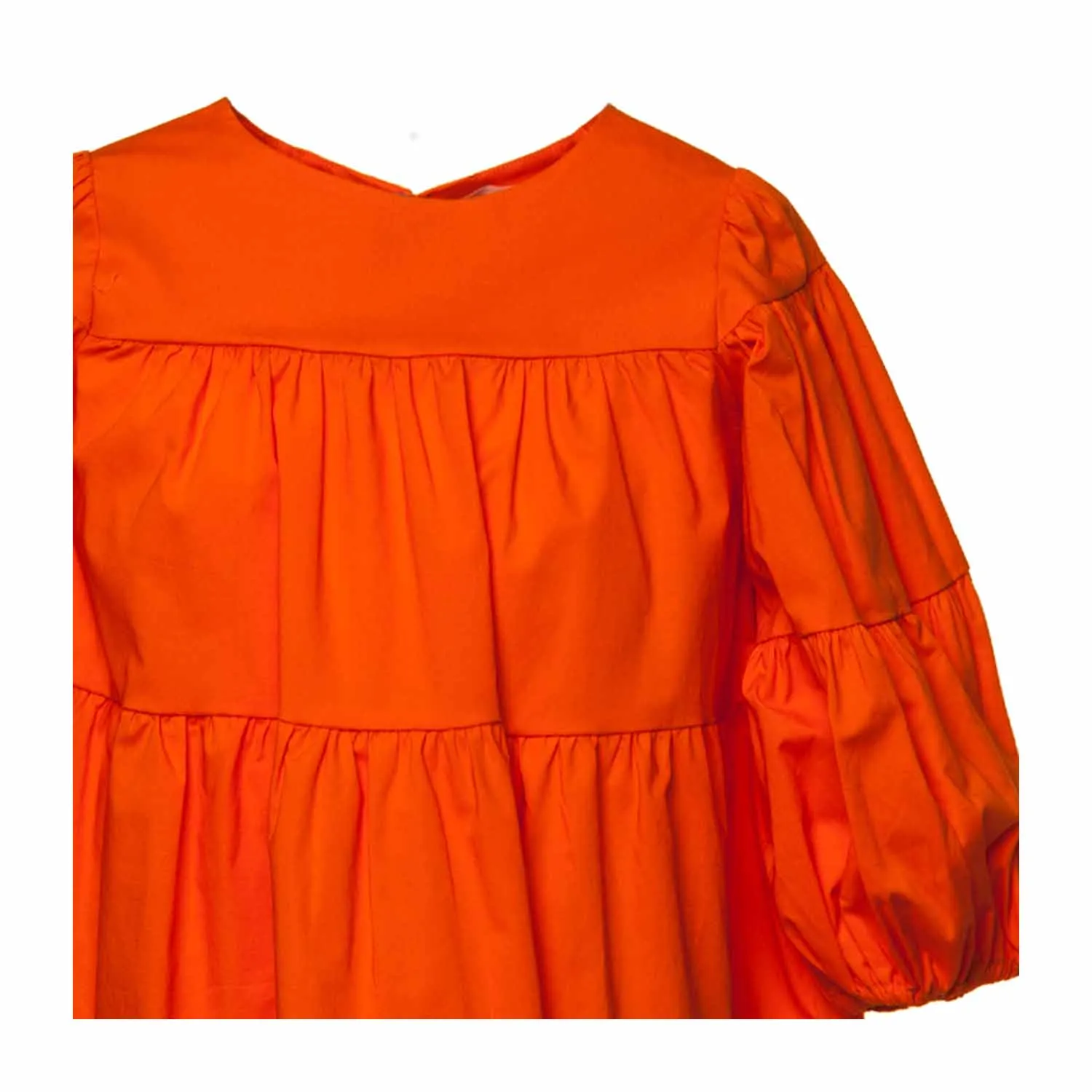 Abito Arancio In Cotone Bambina