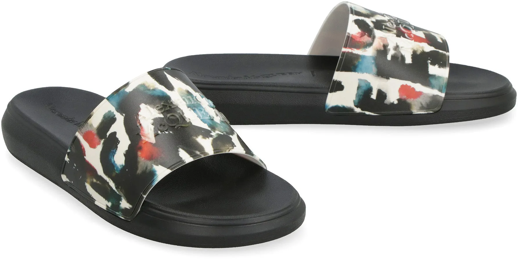 Alexander McQueen Slides in gomma stampate