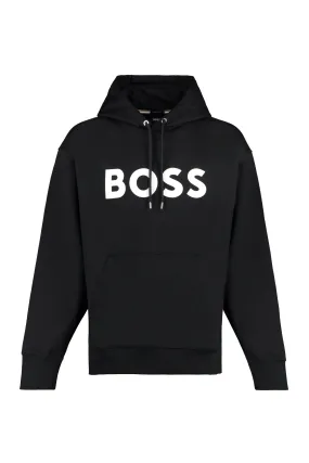 BOSS Felpa in cotone con cappuccio