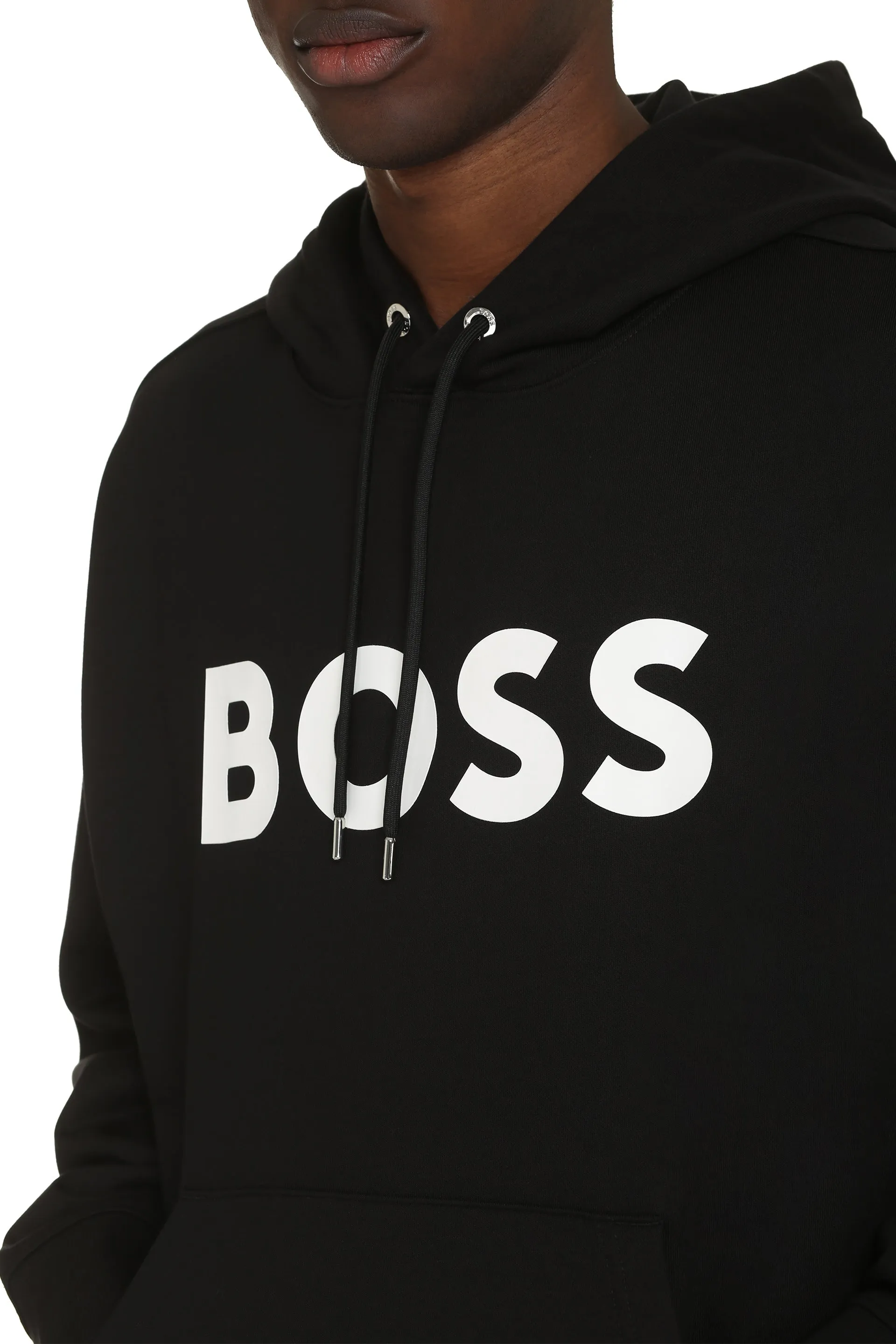 BOSS Felpa in cotone con cappuccio