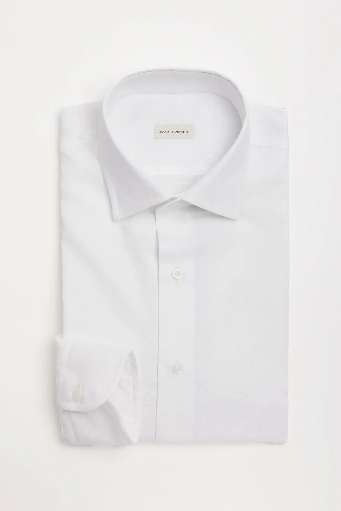 CAMICIA CLASSICA IN TESSUTO ARMATURATO BIANCO