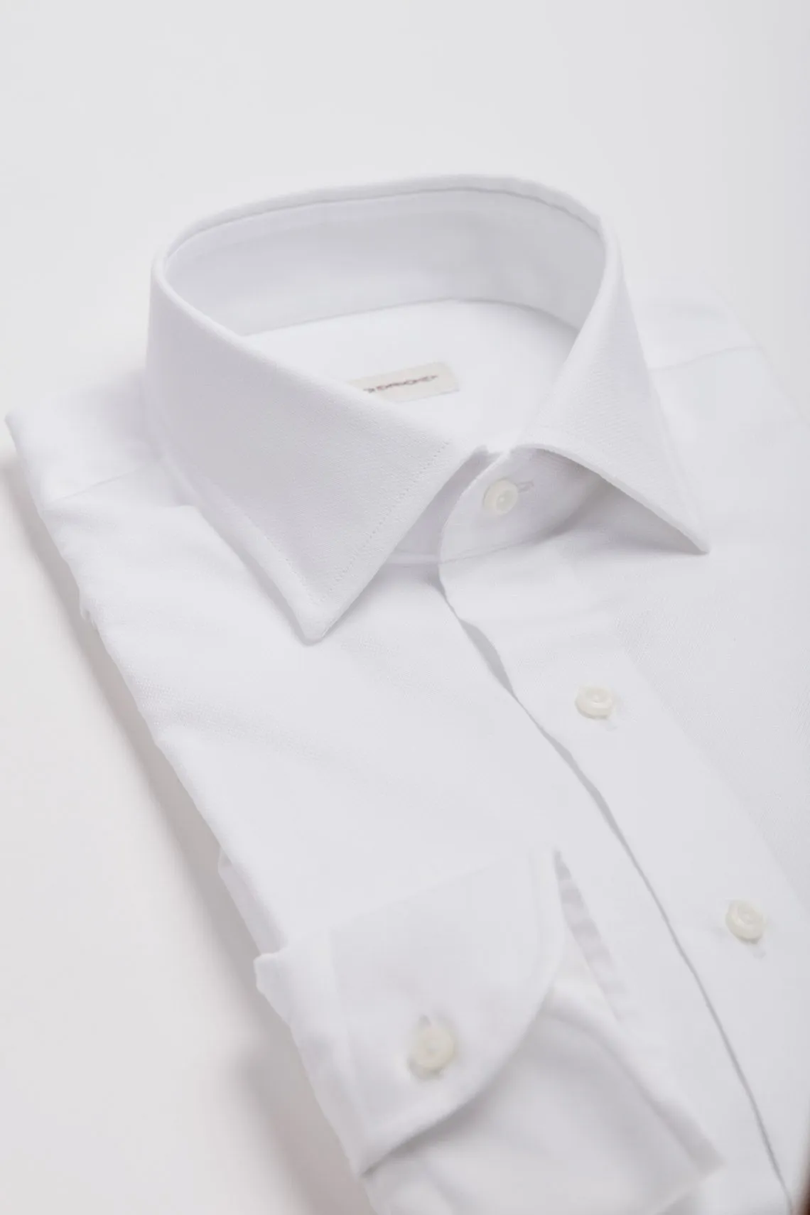 CAMICIA CLASSICA IN TESSUTO ARMATURATO BIANCO