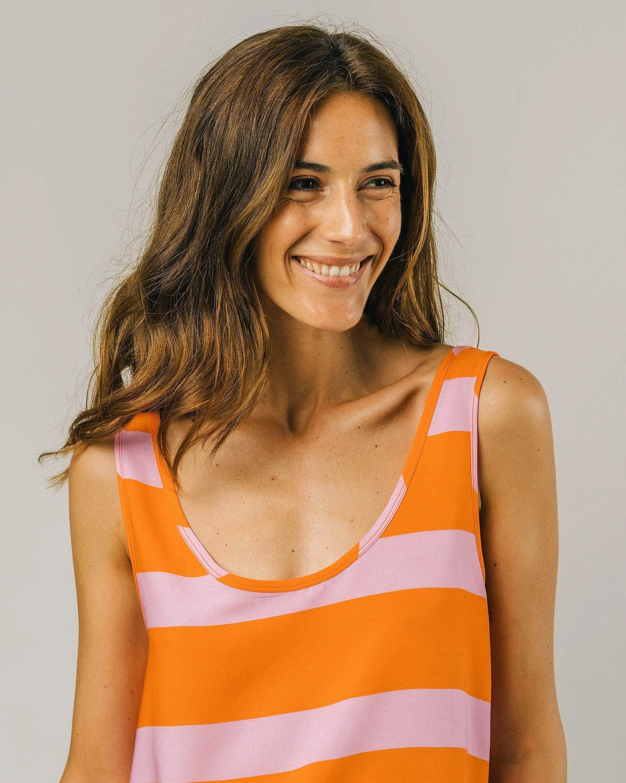 COLOR BLOCK TANK TOP - ORANGE