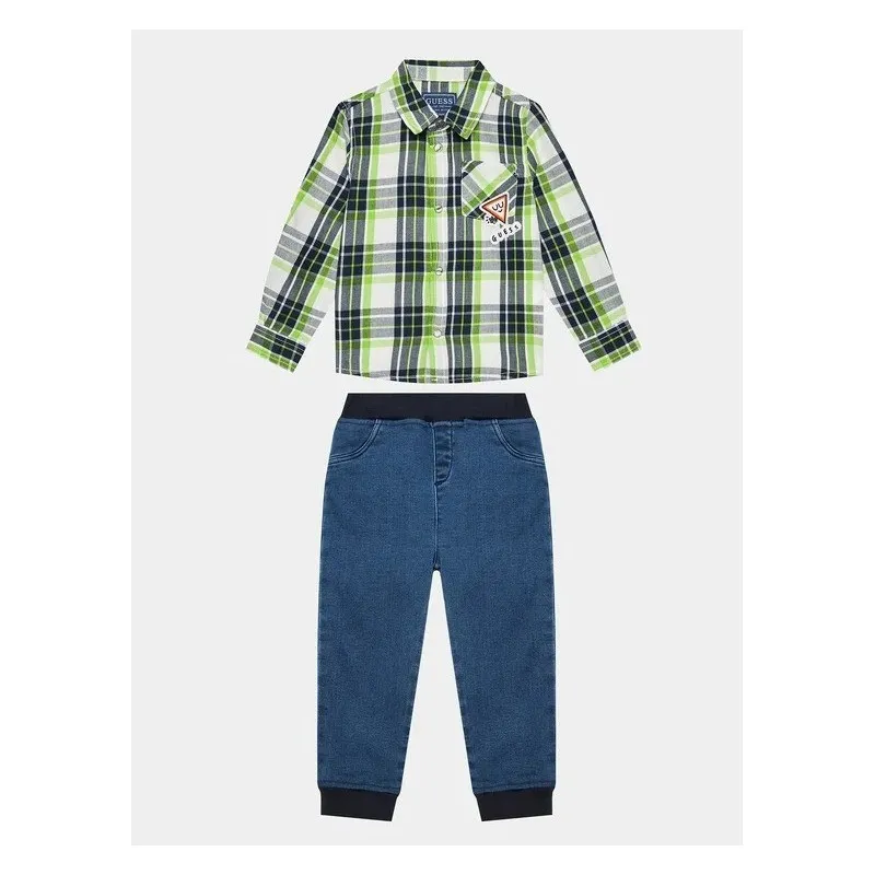 COMPLETO T-SHIRT+DENIM PANT PER BAMBINI GUESS