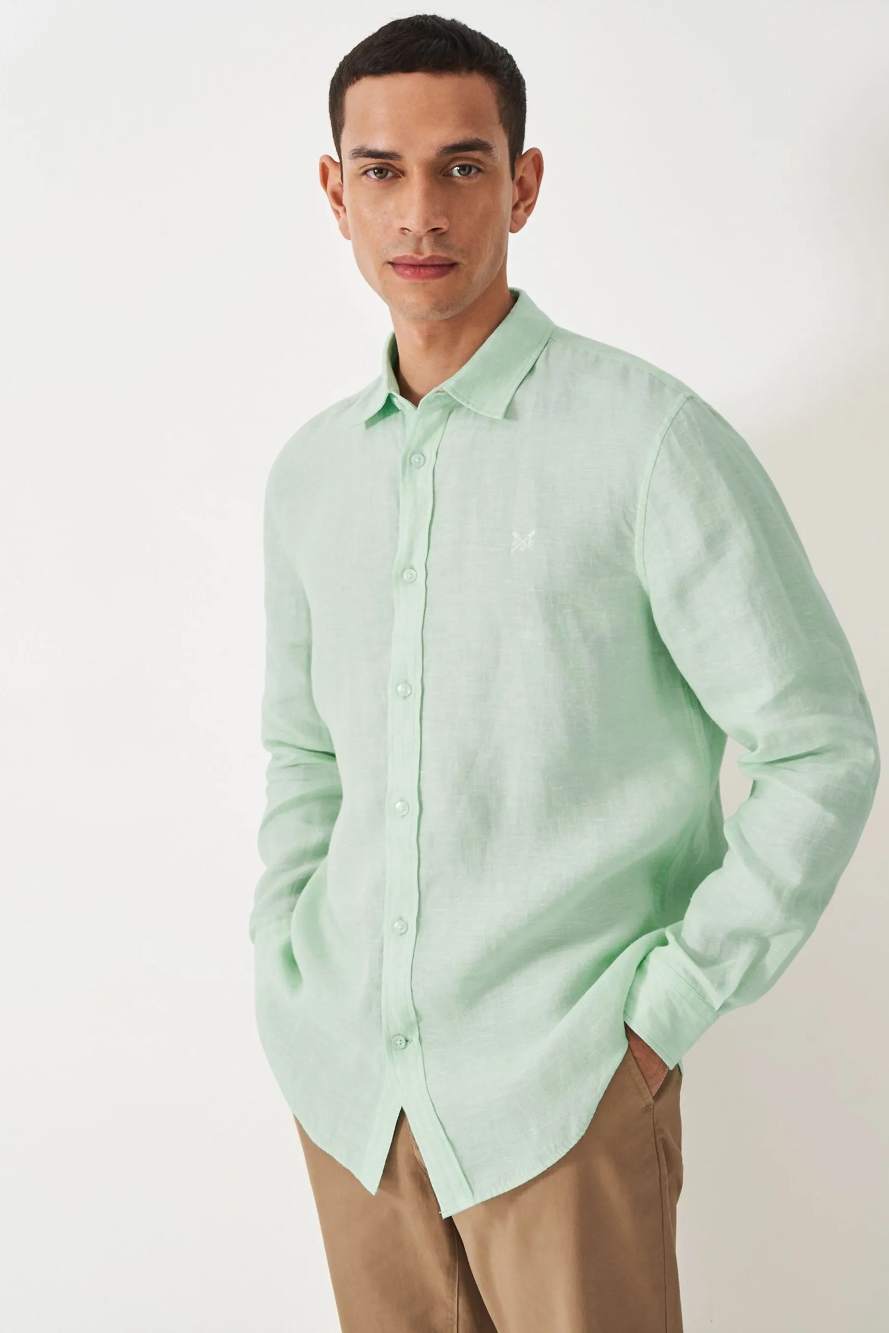 Crew Clothing - Camicia classica in lino con Manica lunga in lino