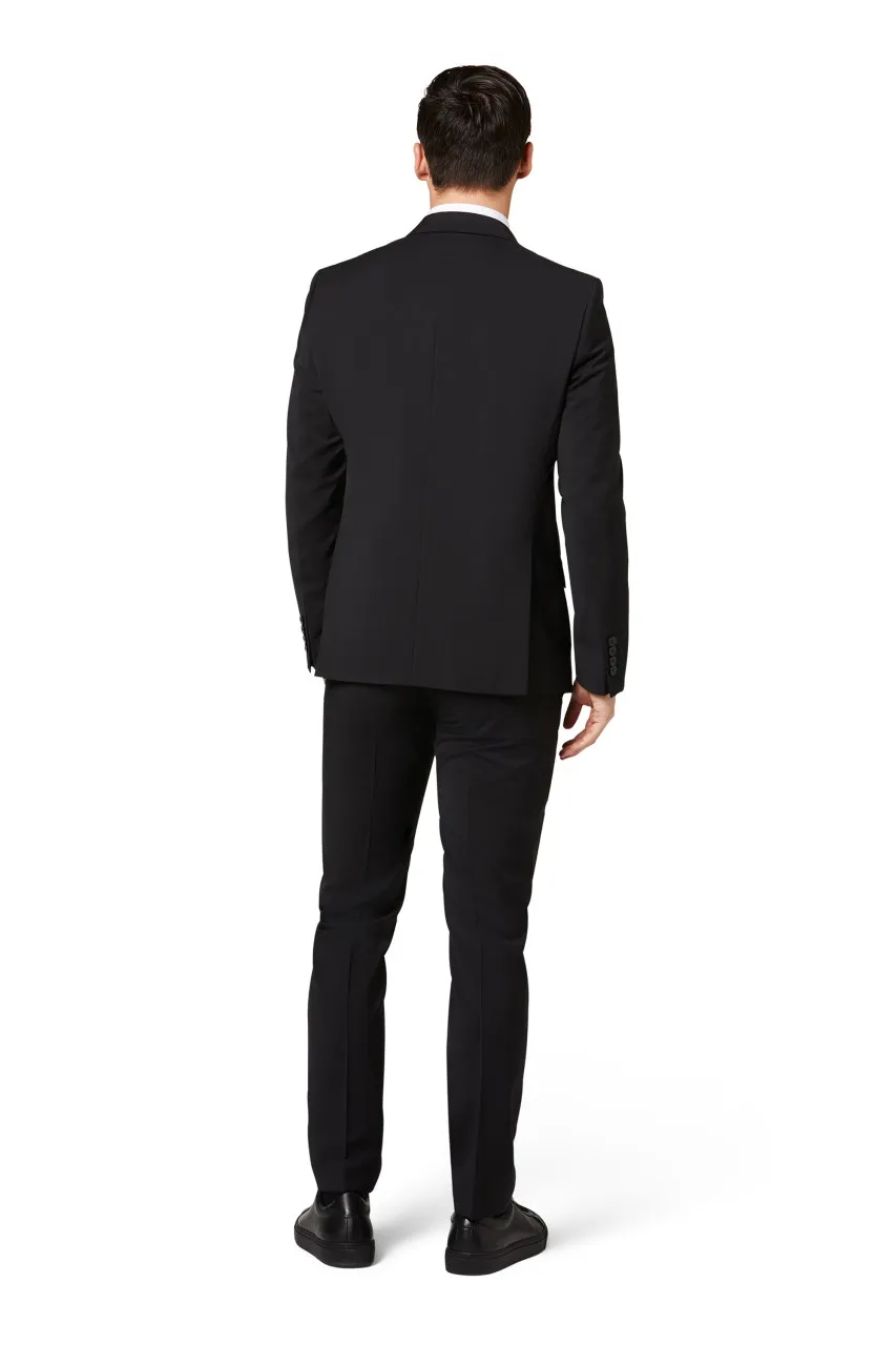 Digel slim fit black marzotto super 100's wool dress