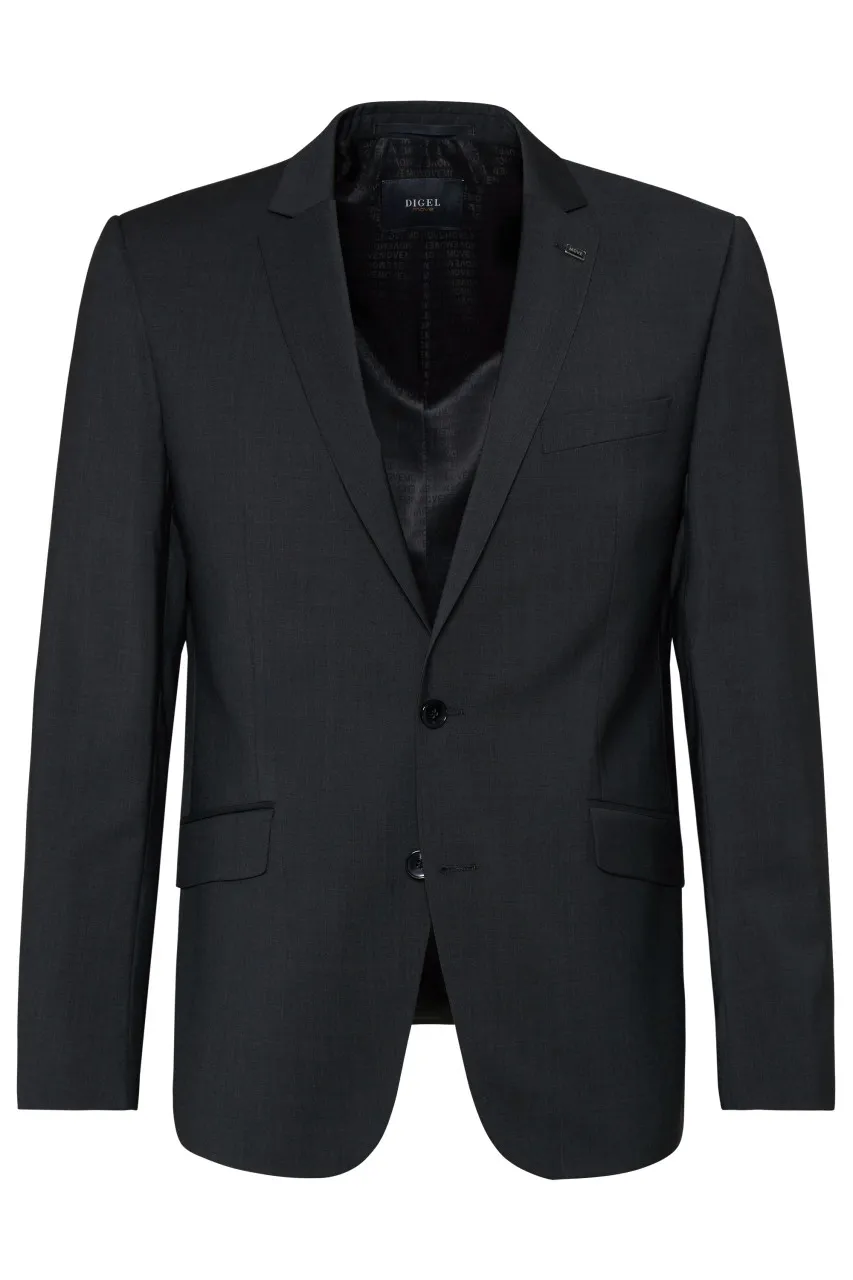 Digel slim fit black marzotto super 100's wool dress