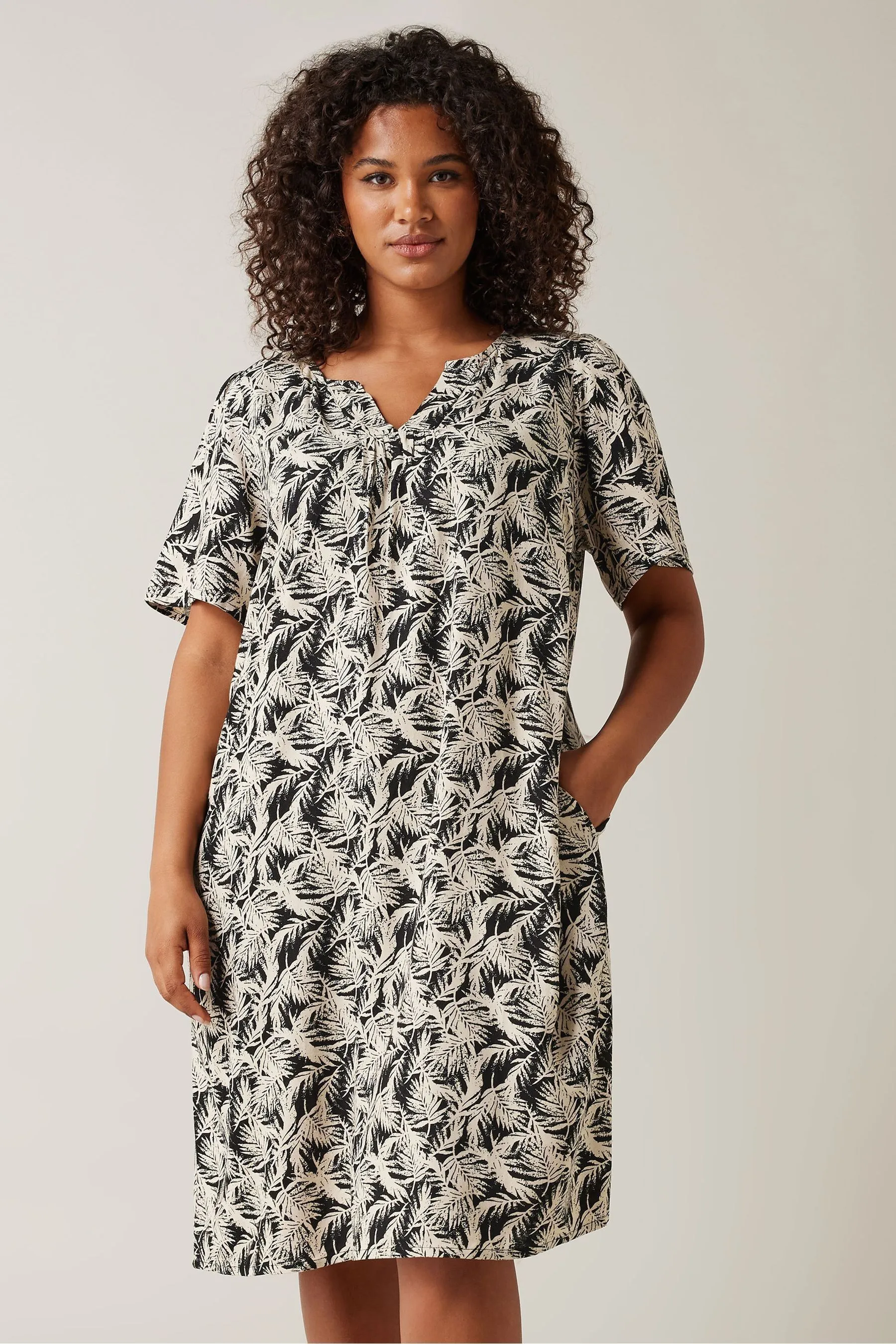 Evans Curve - Abito in lino con Stampa tropicale