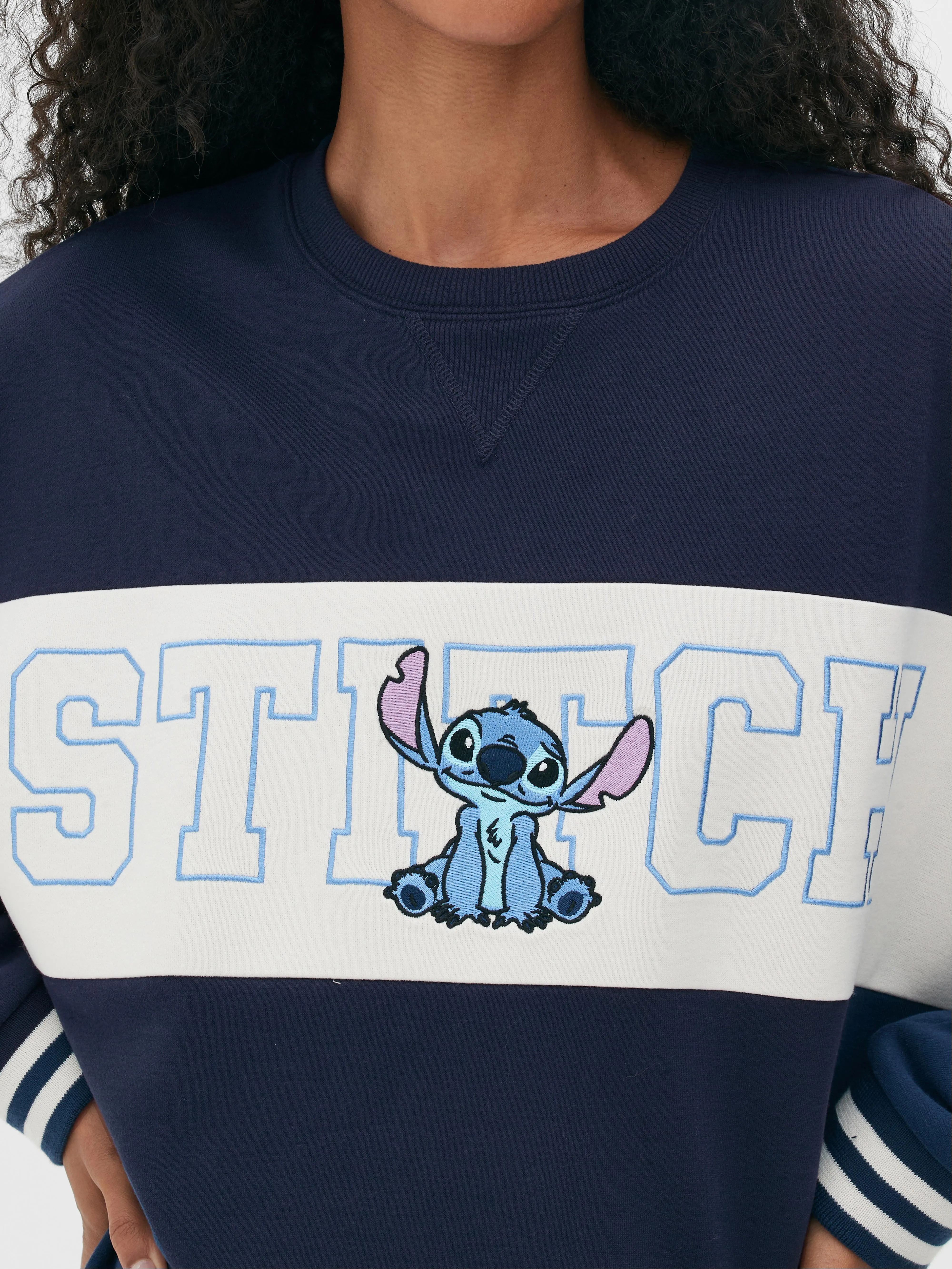 Felpa con scritta a contrasto Stitch Disney