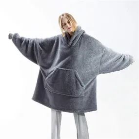 Felpa oversize con cappuccio plush morbido medio