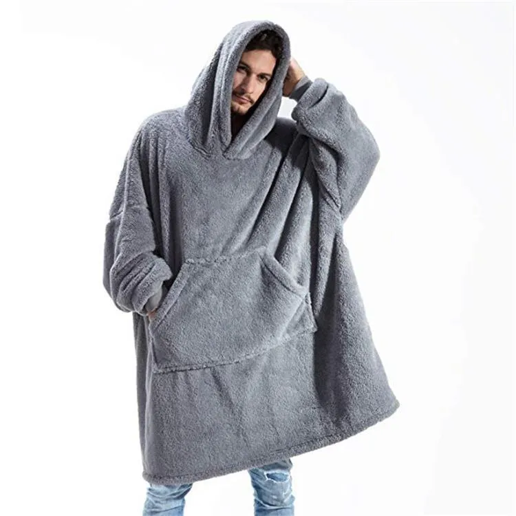 Felpa oversize con cappuccio plush morbido medio