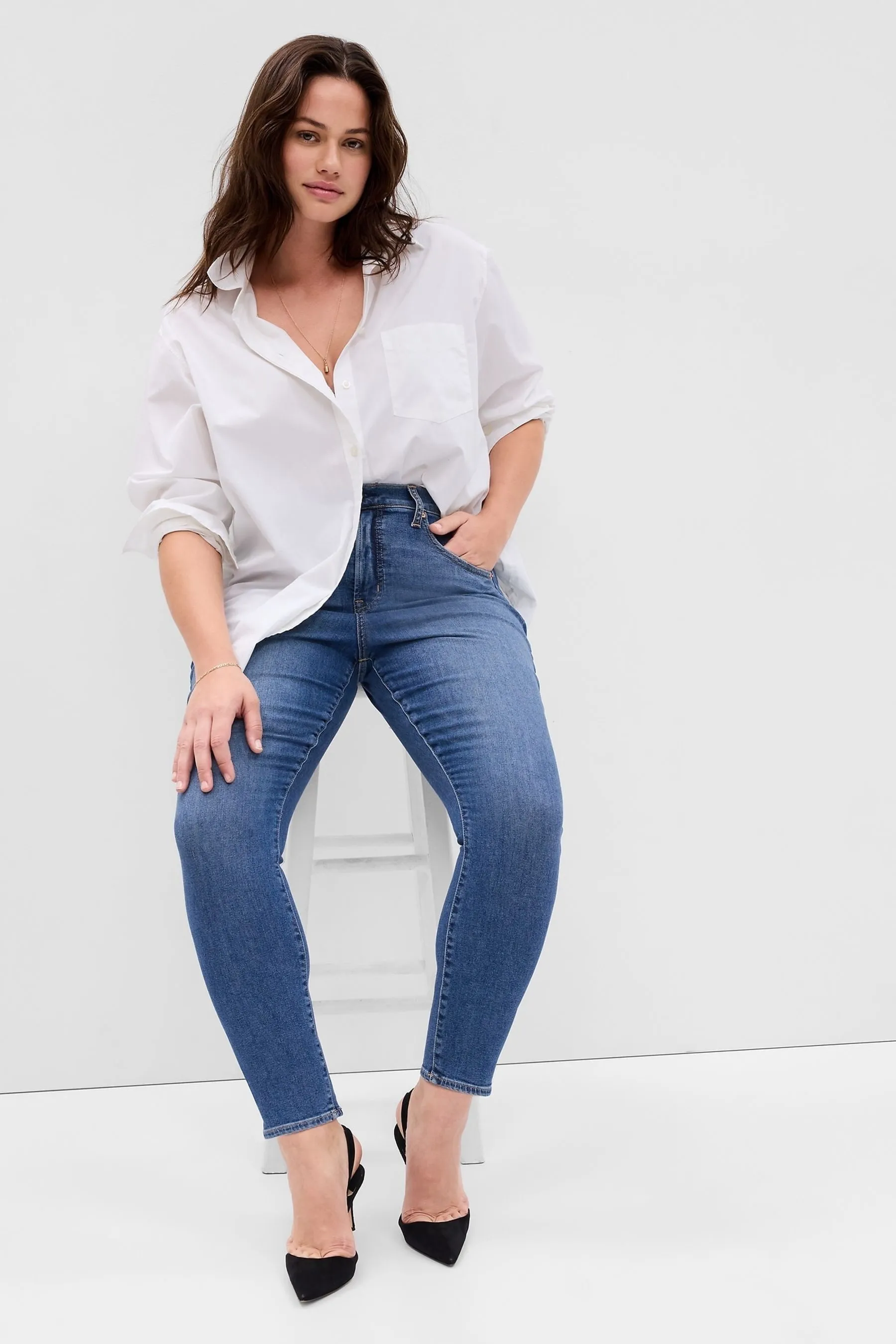 Gap - True - Jeans skinny elasticizzato a vita alta