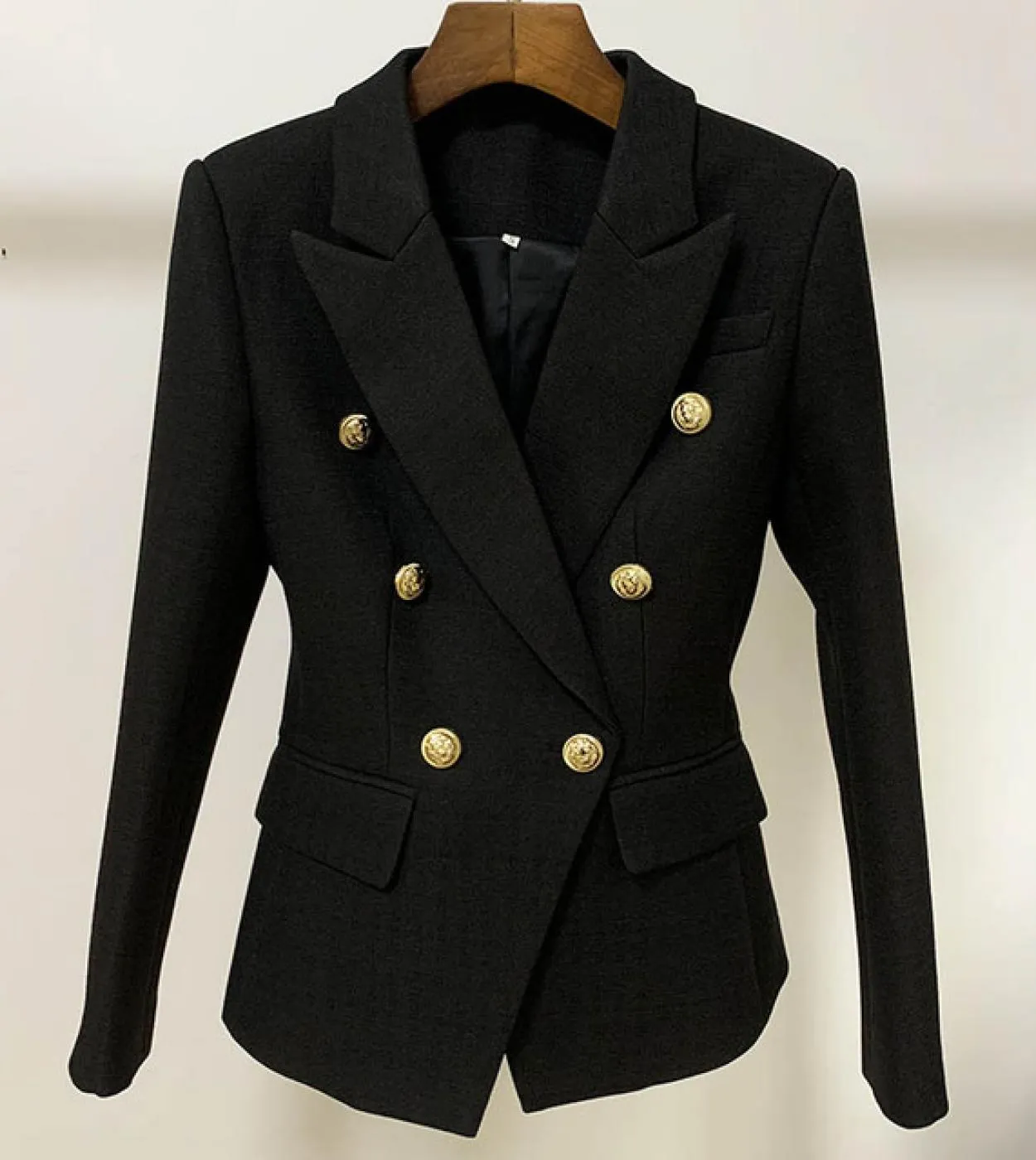 Giacca blazer di design barocco più recente di alta qualità 2022 da donna classica con bottoni a forma di leone in metallo, dopp