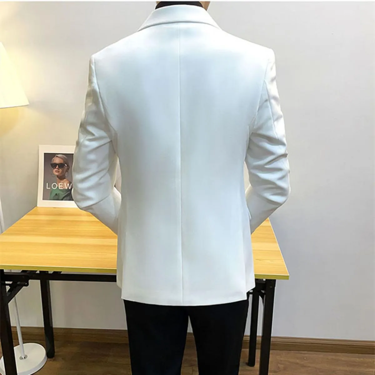 Giacca da uomo di alta qualità da uomo gentiluomo slim casual abito bianco di grandi dimensioni marchi business casual da uomo f