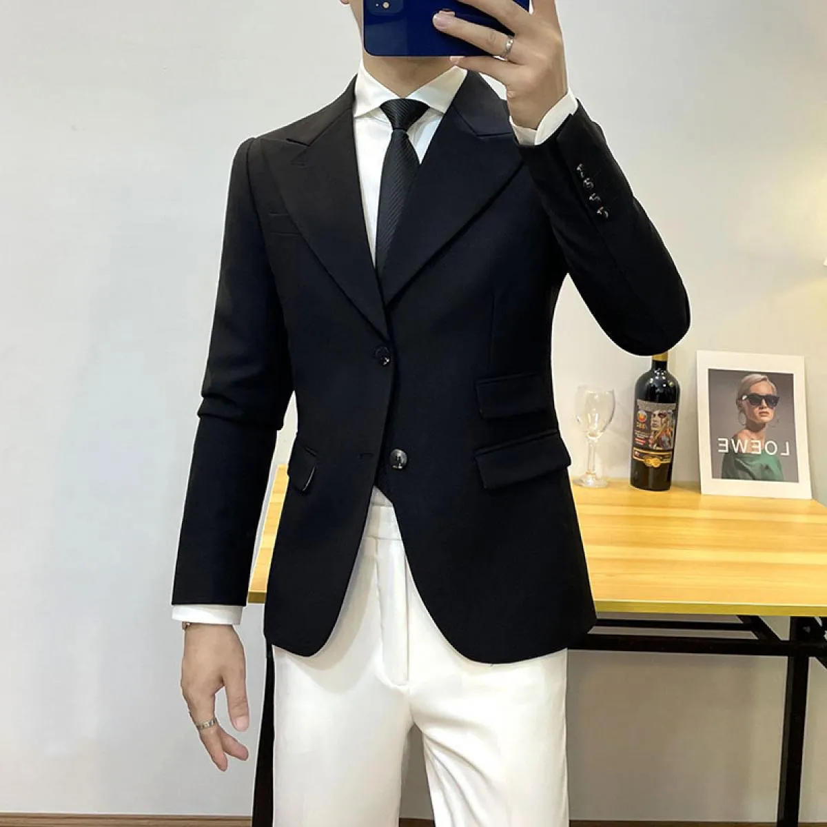 Giacca da uomo di alta qualità da uomo gentiluomo slim casual abito bianco di grandi dimensioni marchi business casual da uomo f