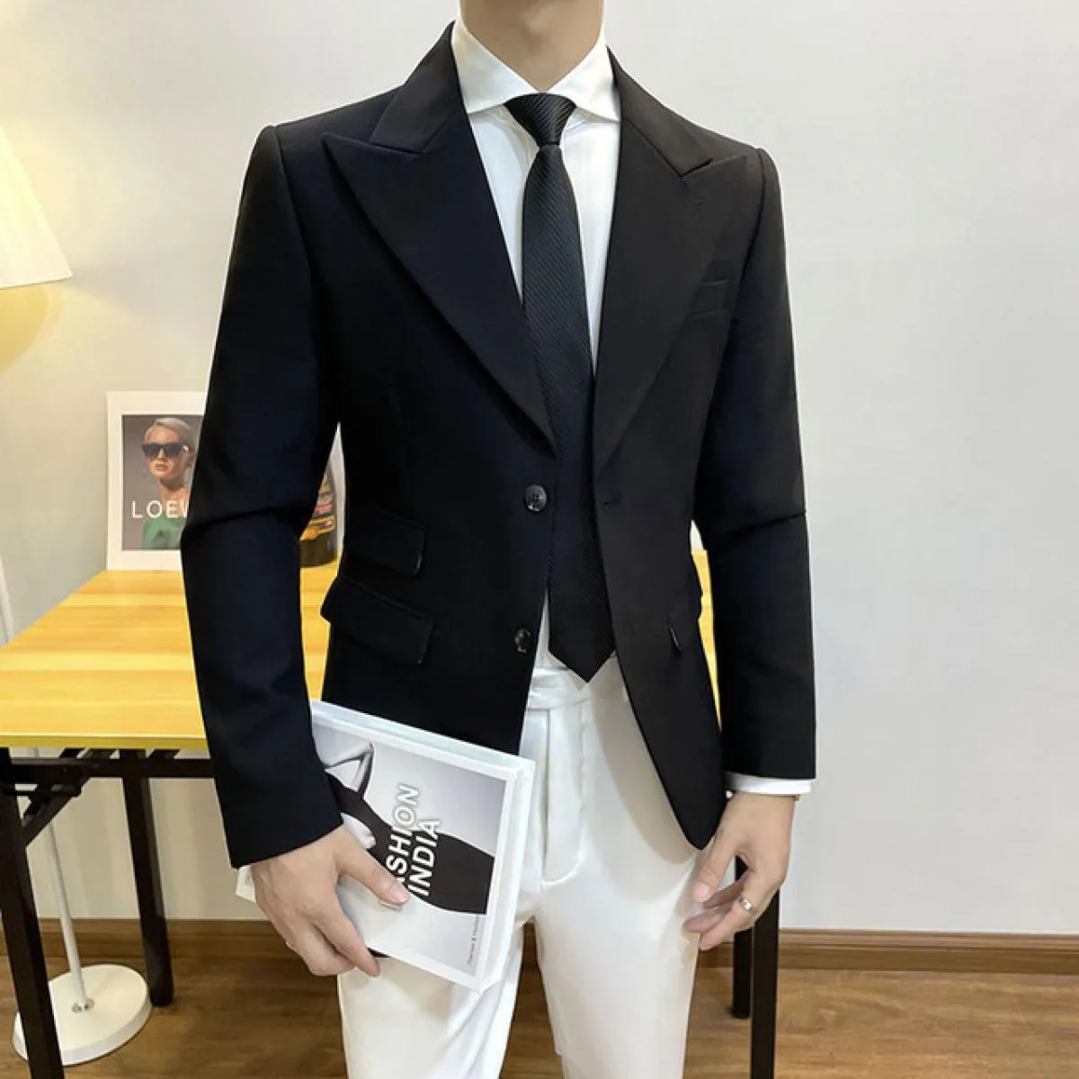 Giacca da uomo di alta qualità da uomo gentiluomo slim casual abito bianco di grandi dimensioni marchi business casual da uomo f