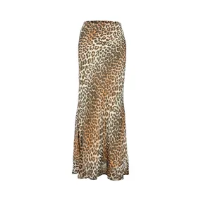 Gonna lunga in chiffon leopardato