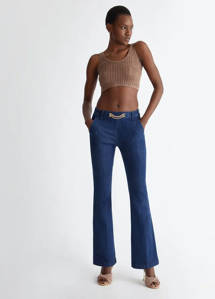 Jeans flare a vita alta liu jo