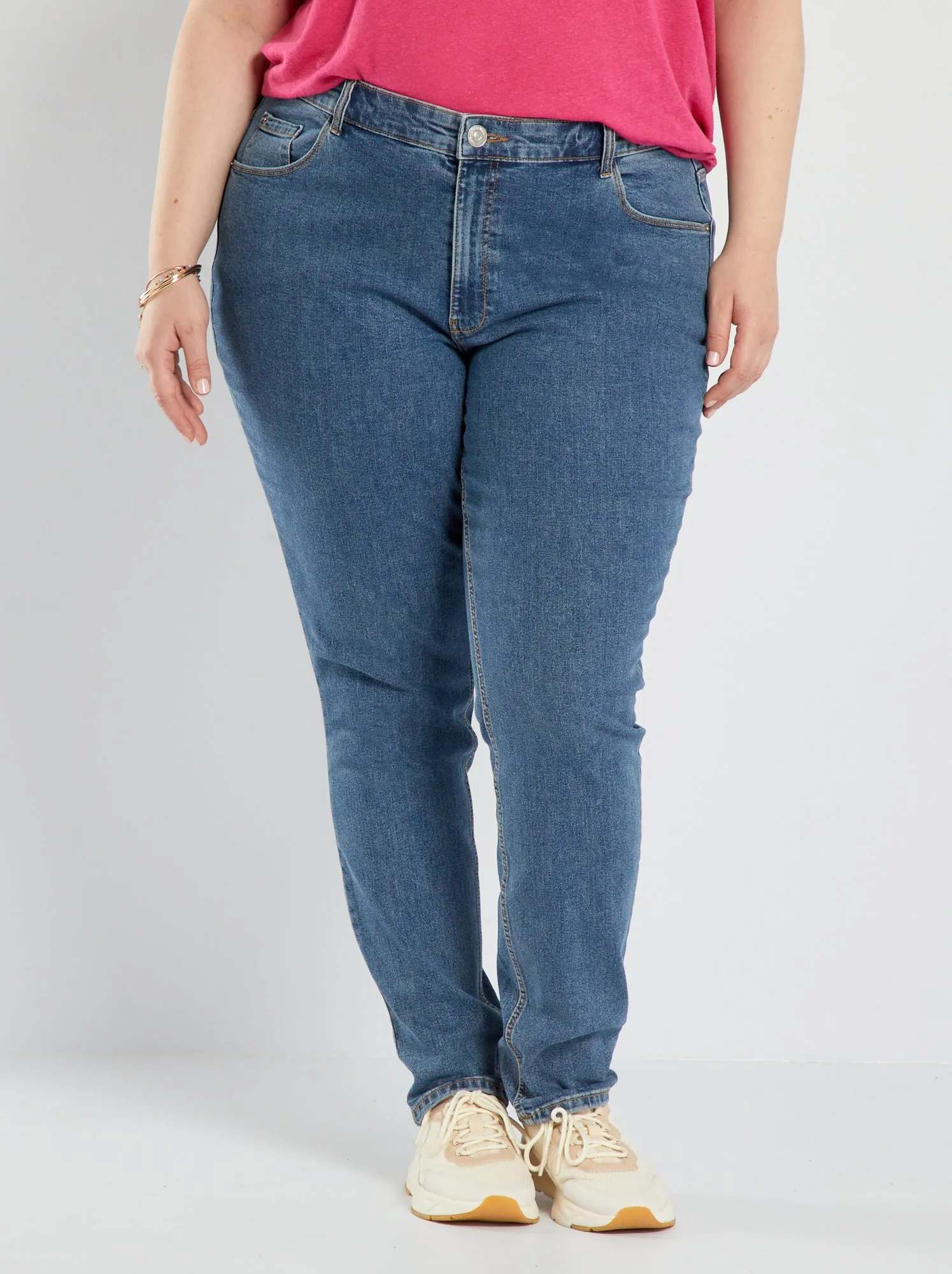 Jeans slim a vita alta - L34 - BLU