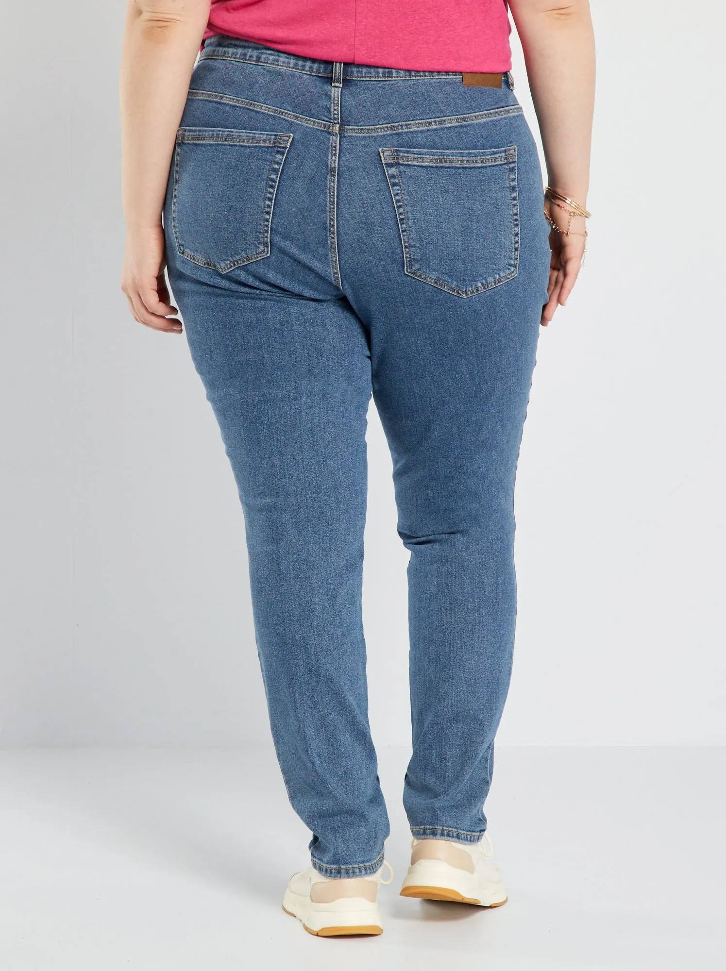 Jeans slim a vita alta - L34 - BLU