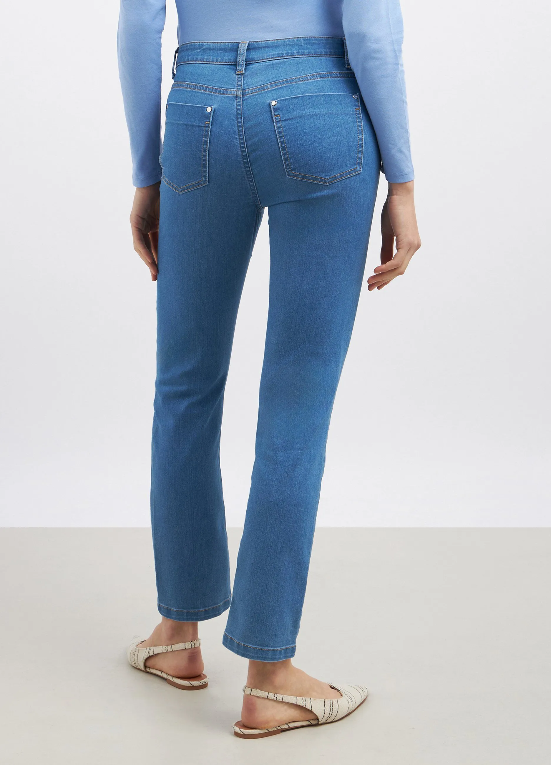 Jeans slim fit a vita alta donna