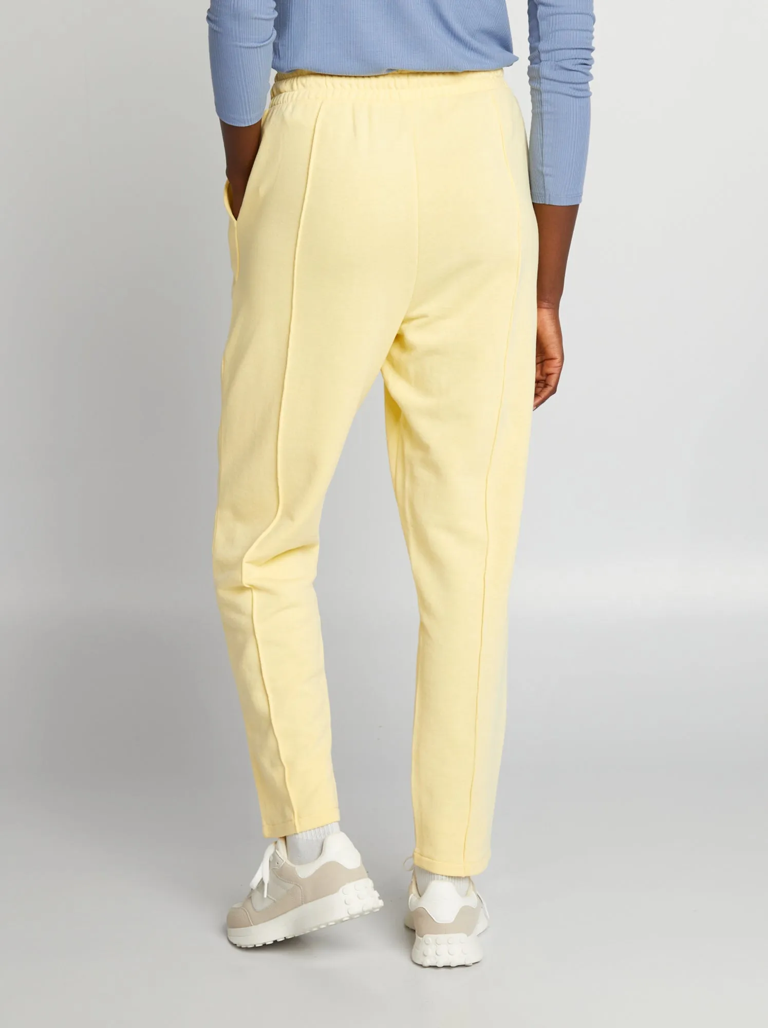 Joggers in tessuto felpato - GIALLO