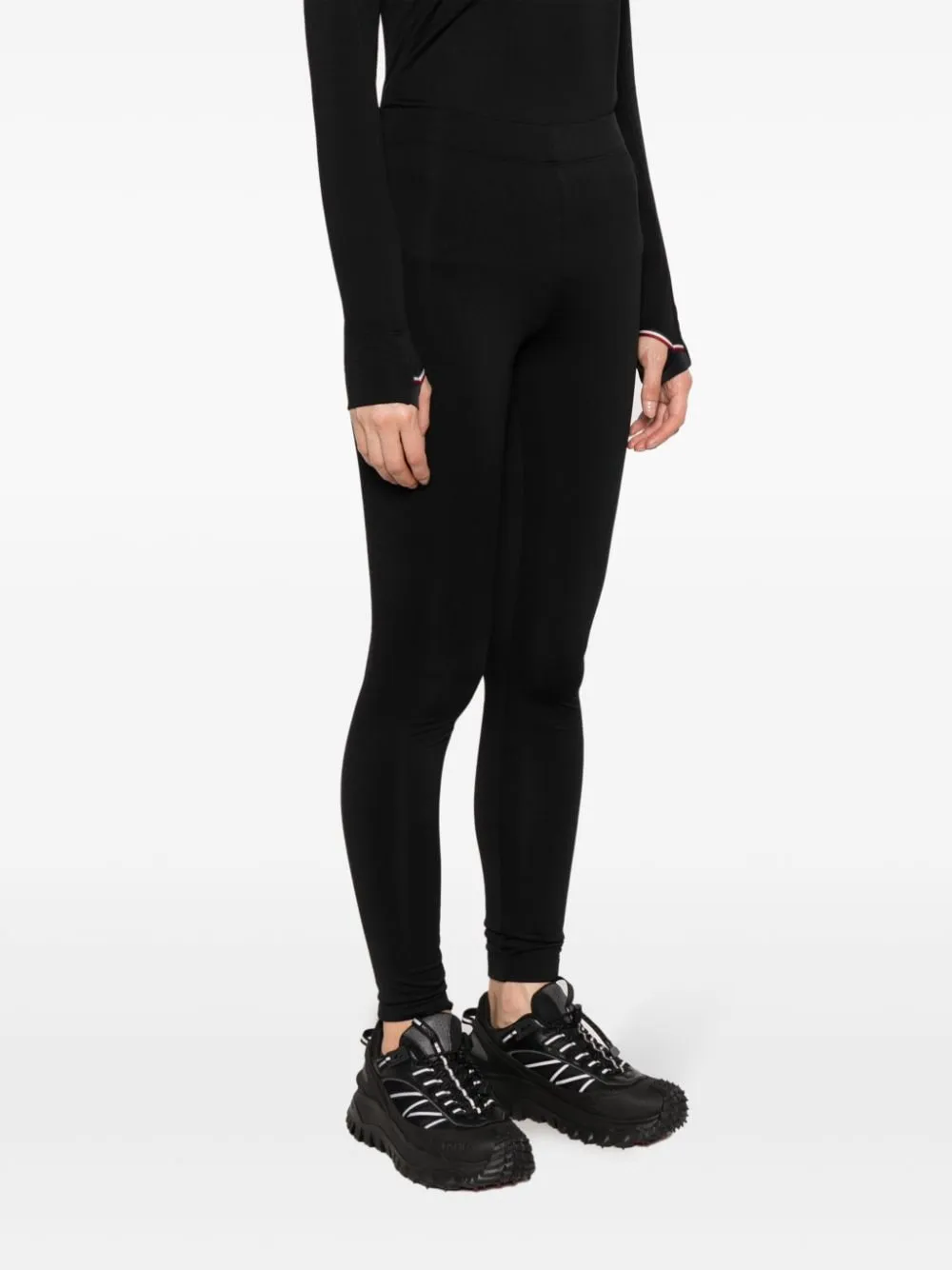 Leggings a vita alta in nero - donna