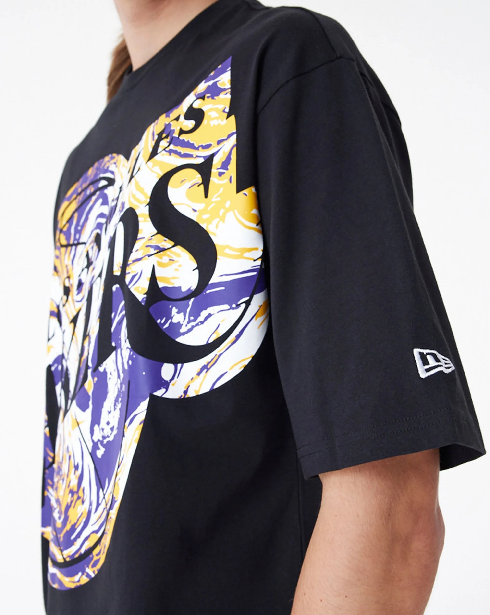 New Era NBA T-Shirt Oversize Los Angeles Lakers Nero Uomo