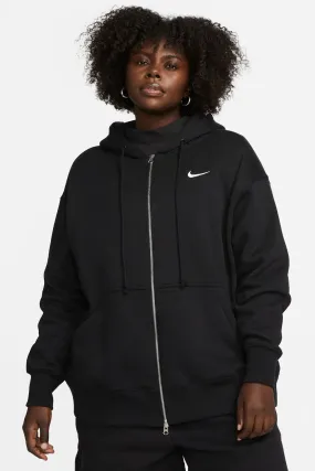 Nike Curve - Felpa oversize con cappuccio e zip    