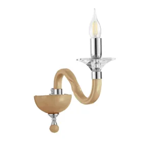 Ondaluce Applique Ravel/1 in vetro lavorato a mano con dettagli metallici, oro