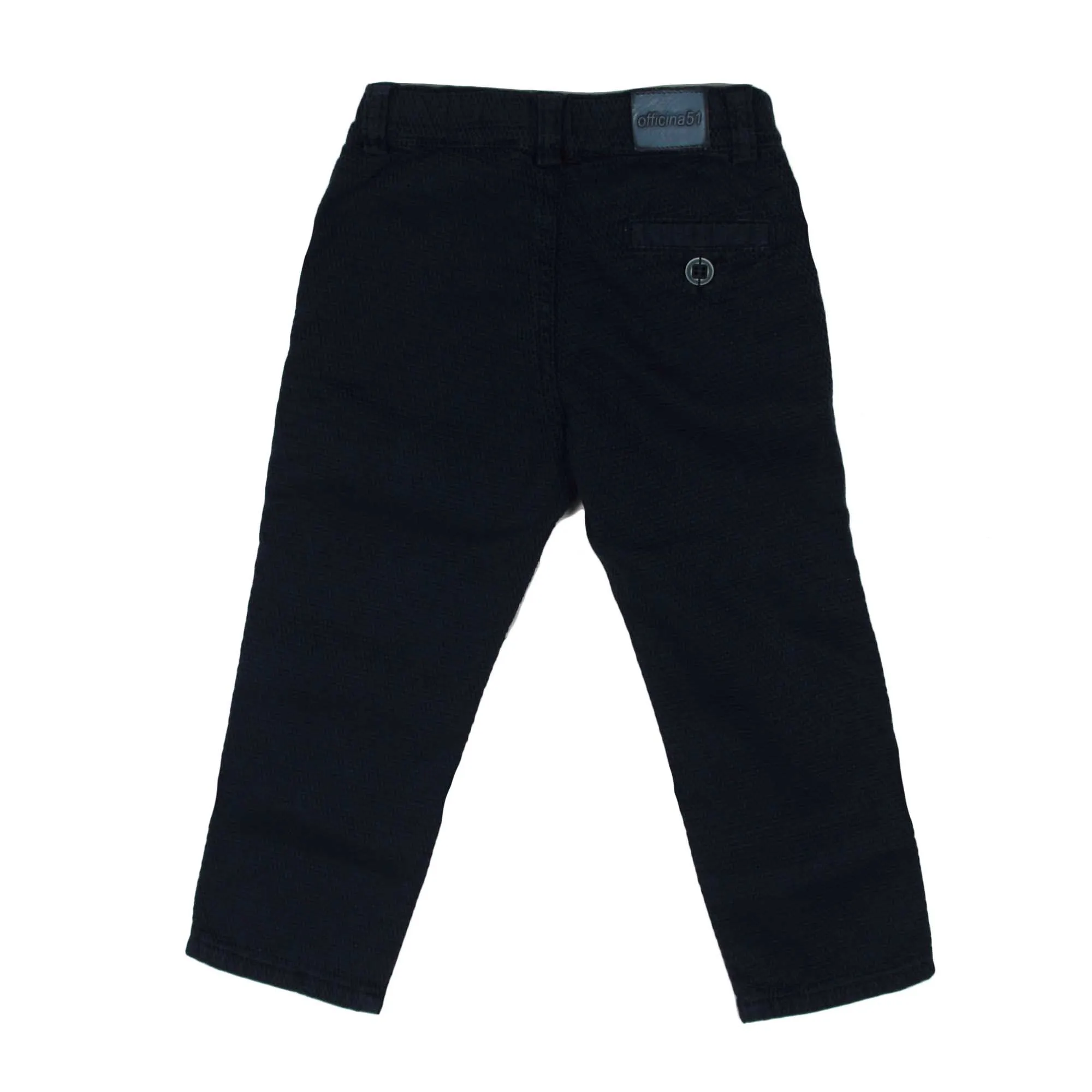 Pantalone Baby Blu Navy In Tessuto Intrecciato