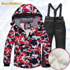 Set di tute da sci per bambina e bambino Set di abbigliamento da sci, giacca, pantaloni, set di tute da sci per bambini 30