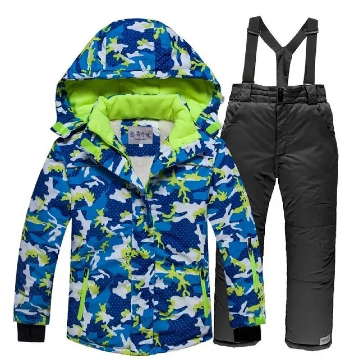 Set di tute da sci per bambina e bambino Set di abbigliamento da sci, giacca, pantaloni, set di tute da sci per bambini 30