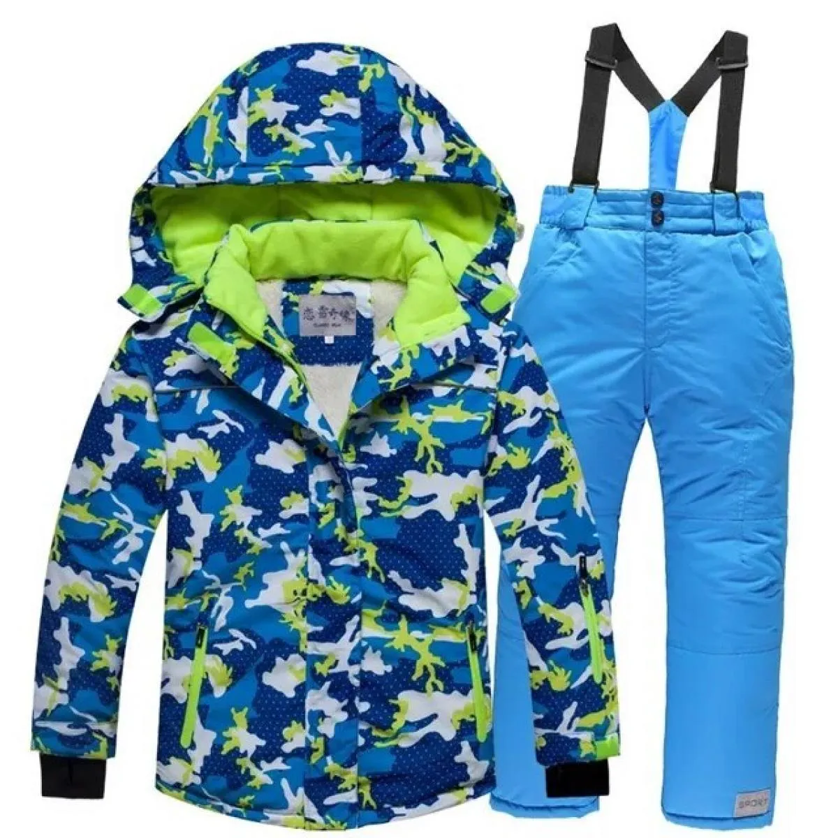 Set di tute da sci per bambina e bambino Set di abbigliamento da sci, giacca, pantaloni, set di tute da sci per bambini 30