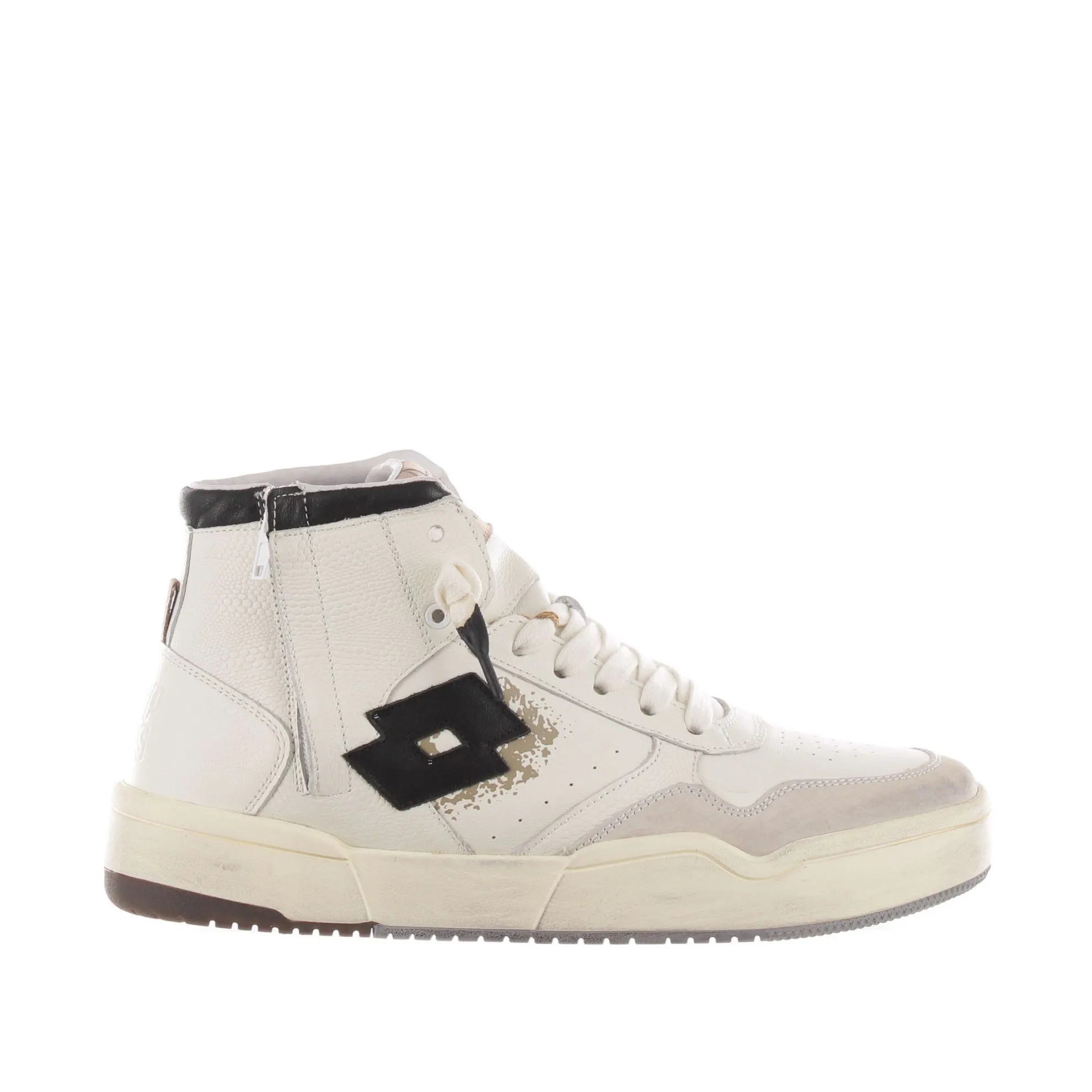 Sneaker hoop stars high in pelle e camoscio