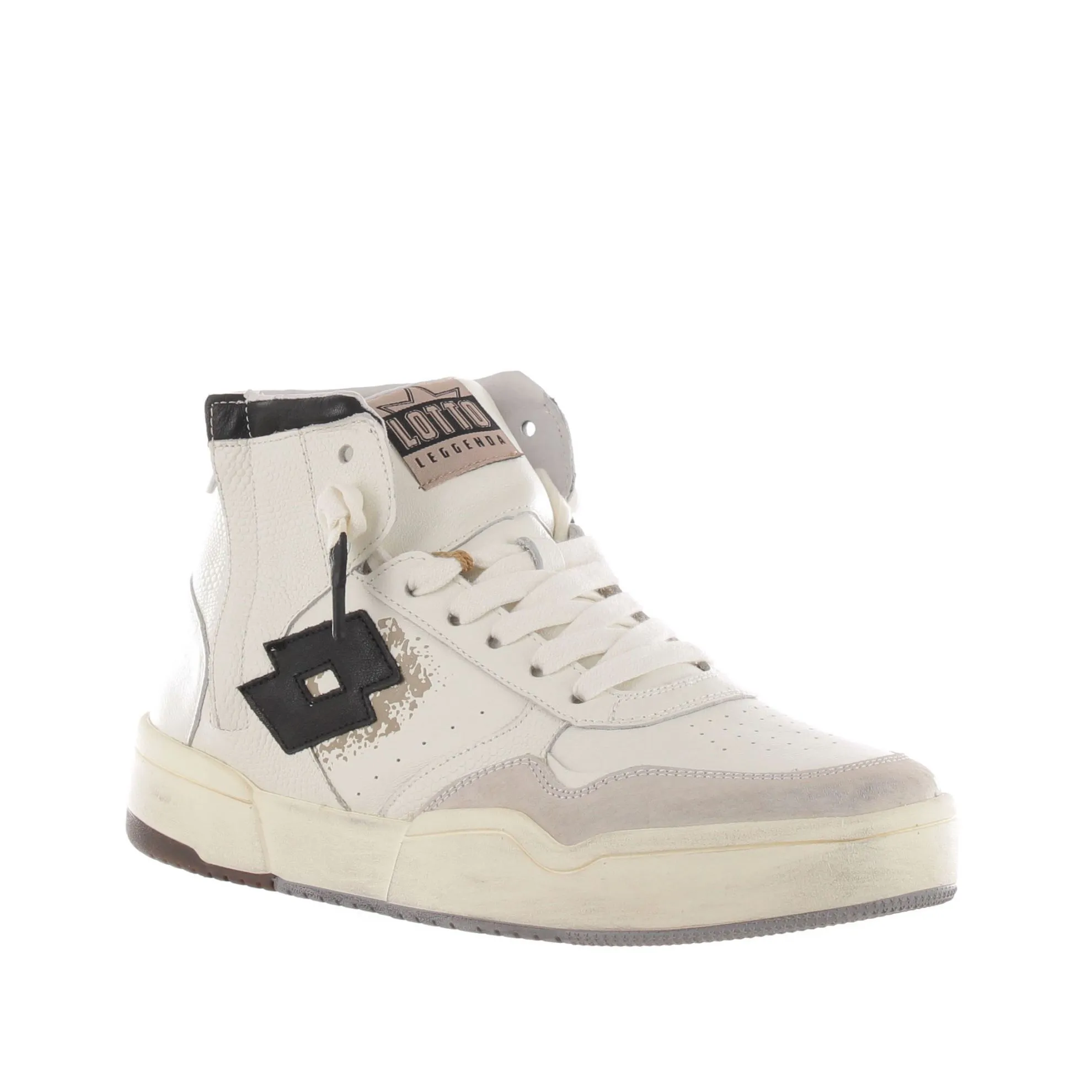 Sneaker hoop stars high in pelle e camoscio