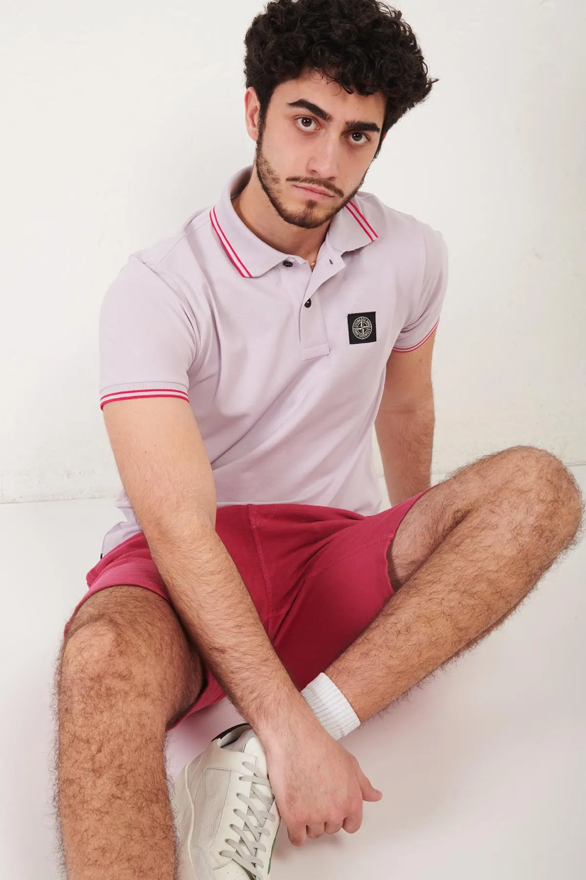 STONE ISLAND polo in piquet di cotone stretch