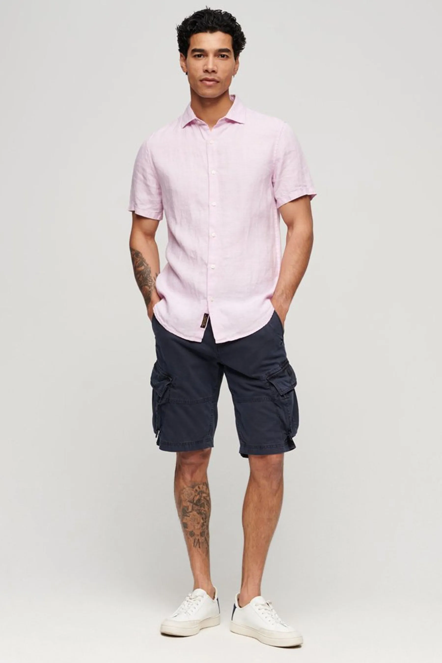 Superdry Studios - Camicia casual in lino a maniche corte