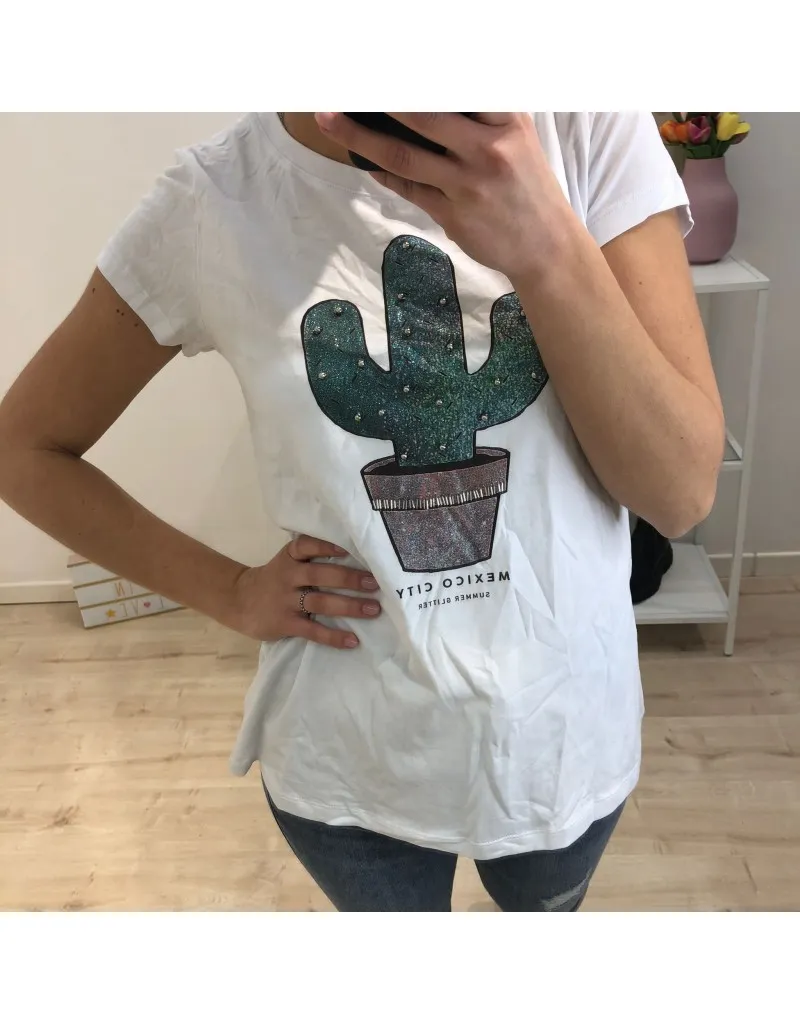 T-SHIRT CACTUS BIANCA