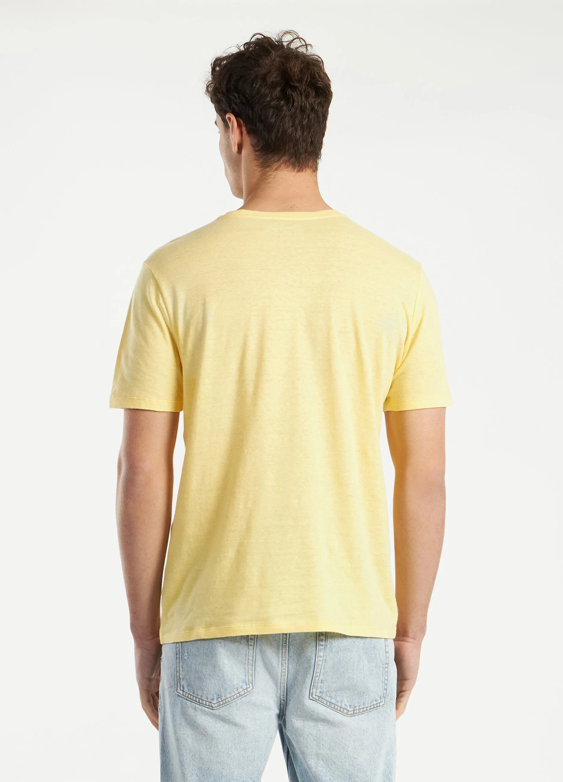 T-shirt in lino misto cotone uomo