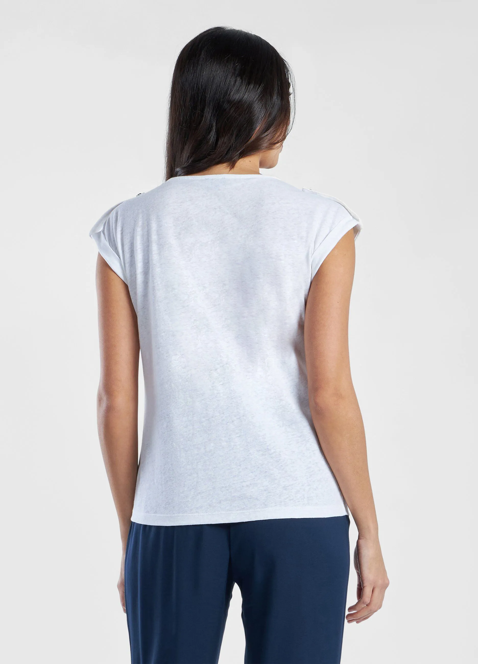 T-shirt in misto lino donna