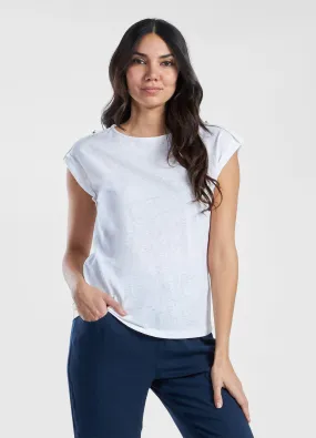 T-shirt in misto lino donna