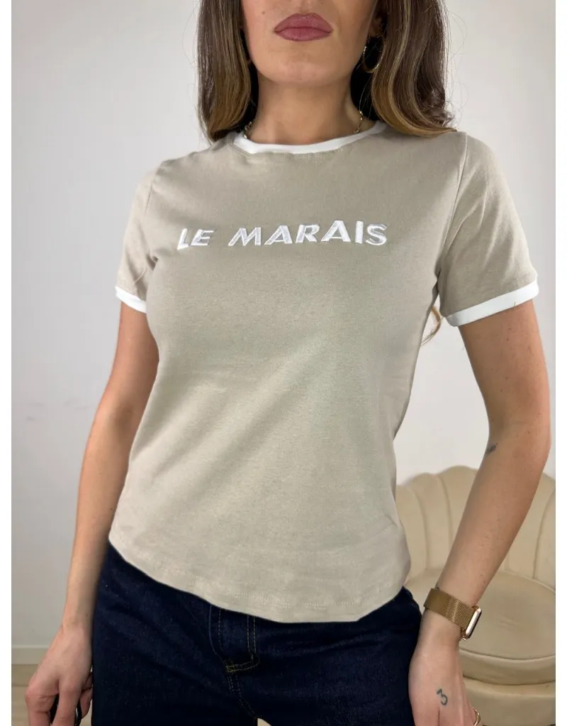 T-SHIRT "LE MARAINS" FANGO