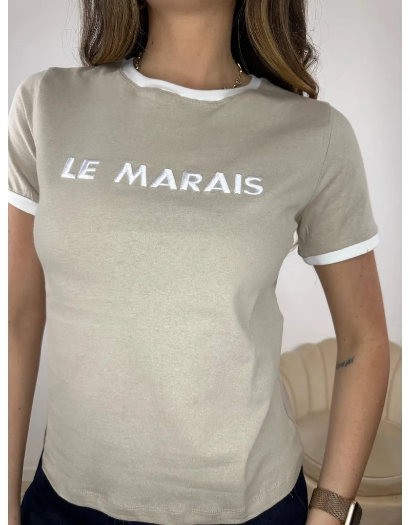 T-SHIRT "LE MARAINS" FANGO