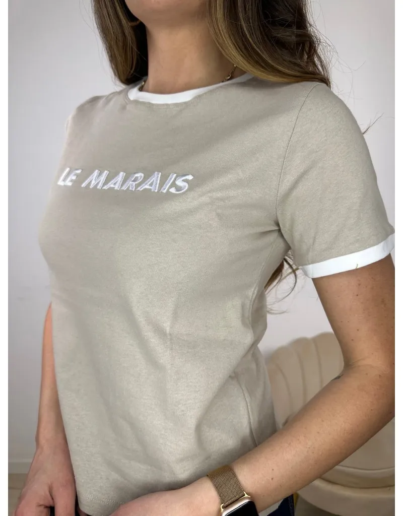 T-SHIRT "LE MARAINS" FANGO