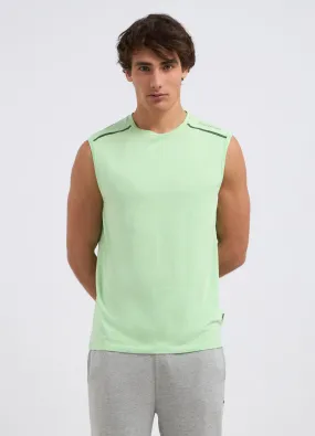 T-shirt smanicata in cotone misto modal uomo